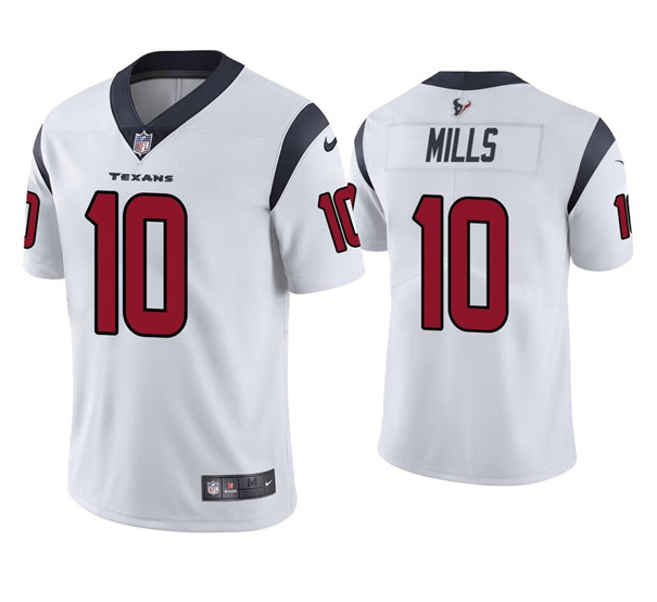 Men's Houston Texans #10 Davis Mills White Vapor Untouchable Limited Stitched Jersey